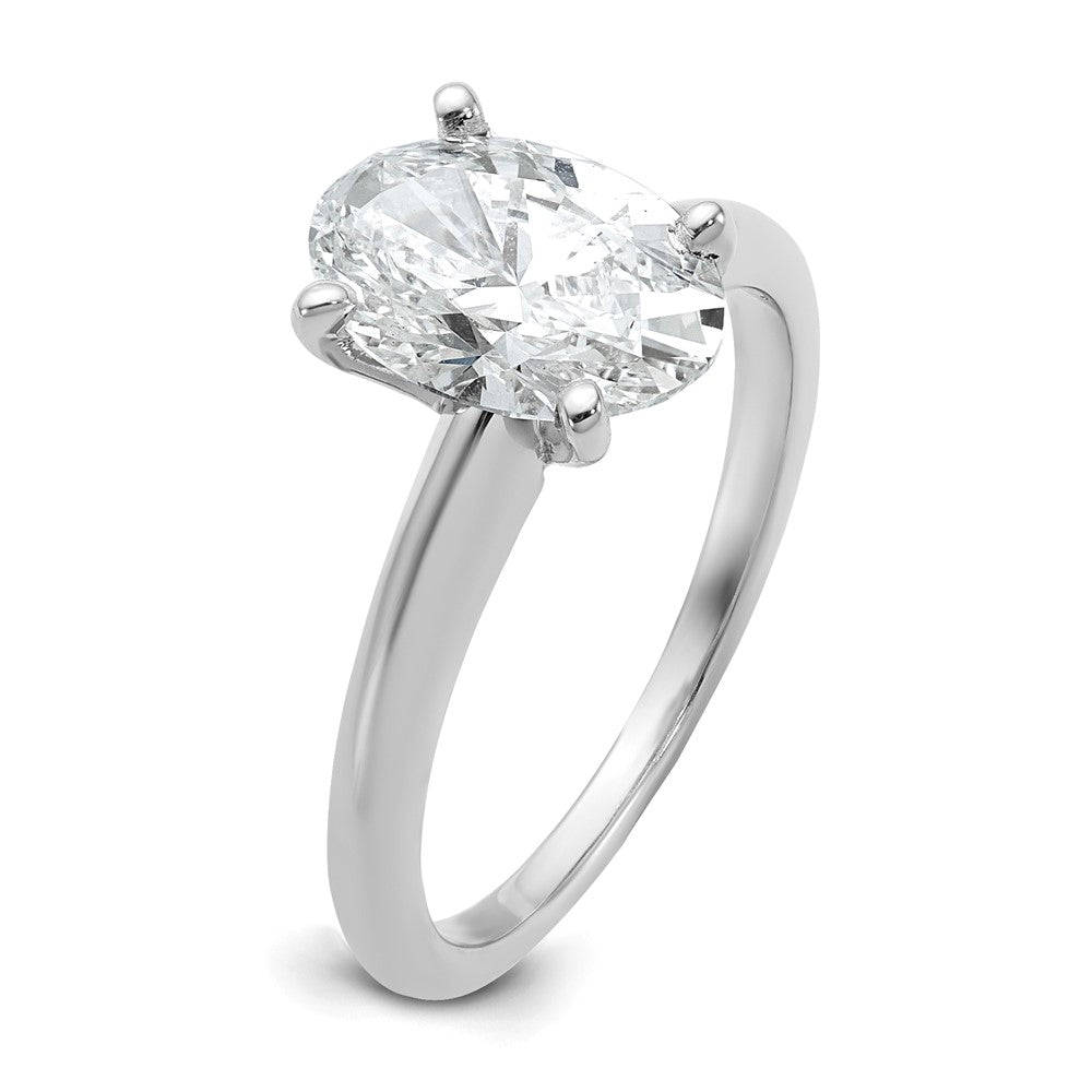 14kw 2ct Cert Lab Grown Diamond VS+ F+ Oval Comp Solitaire Eng Ring