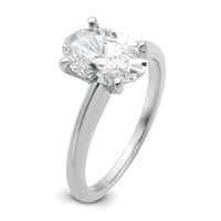 14kw 2ct Cert Lab Grown Diamond VS+ F+ Oval Comp Solitaire Eng Ring