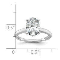 14kw 2ct Cert Lab Grown Diamond VS+ F+ Oval Comp Solitaire Eng Ring