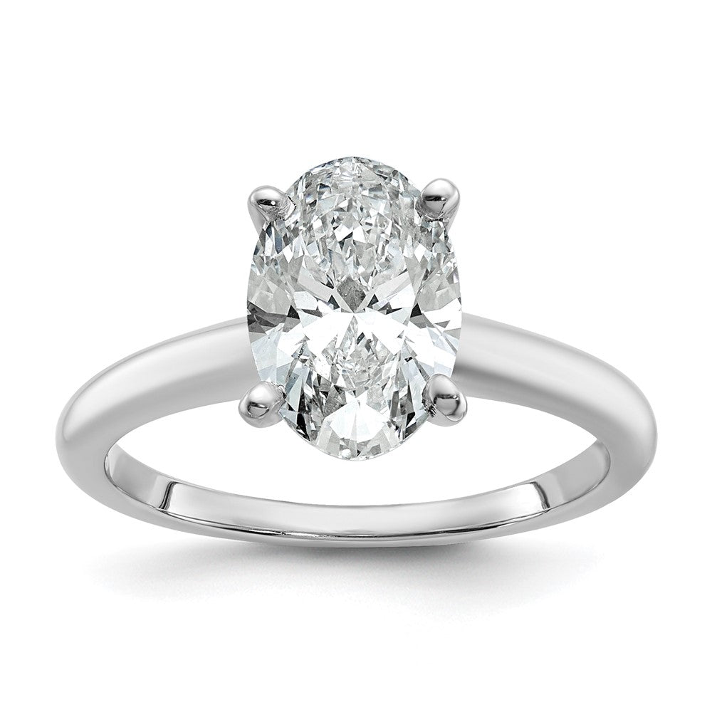 14kw 2ct Cert Lab Grown Diamond VS+ F+ Oval Comp Solitaire Eng Ring