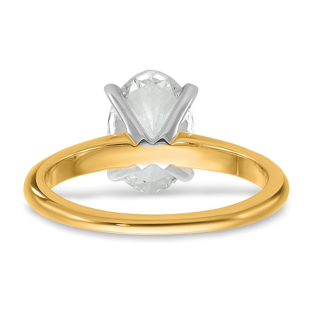 14ktt 2ct Lab Grown Diamond VS/SI+ G+ Oval Comp Solitaire Eng Ring