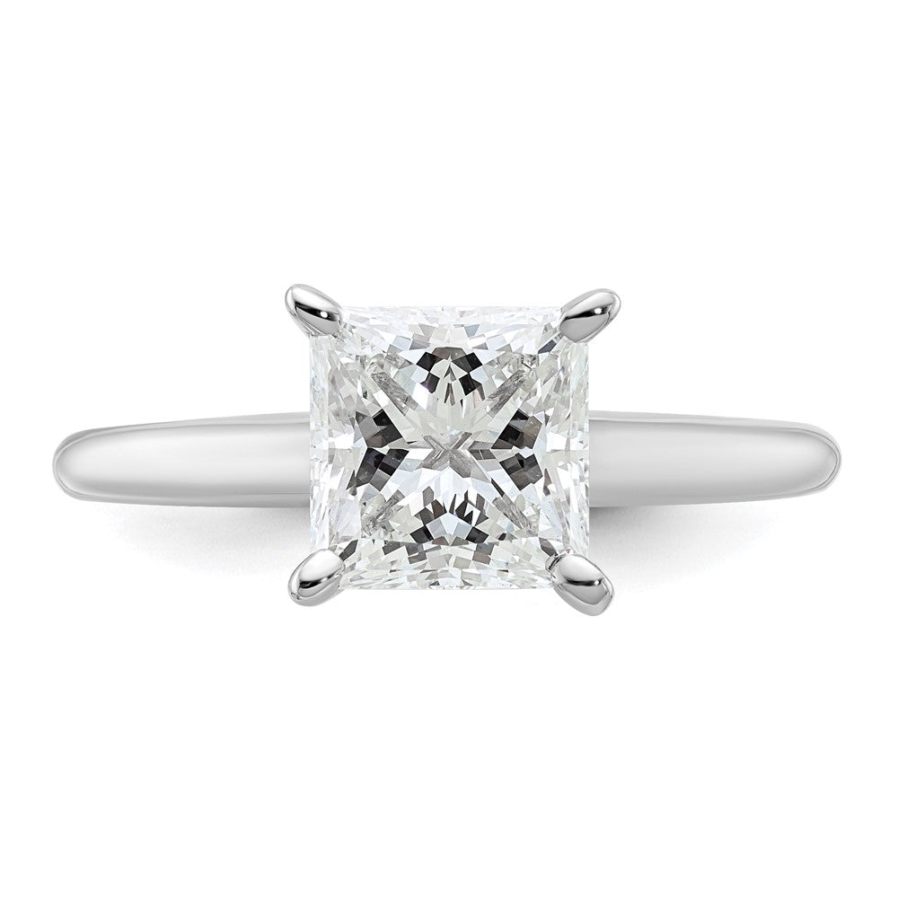 14kw 2ct Lab Grown Diamond VS+ F+ Princess Comp Solitaire Eng Ring