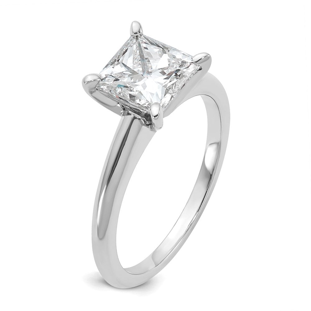 14kw 2ct Lab Grown Diamond VS+ F+ Princess Comp Solitaire Eng Ring