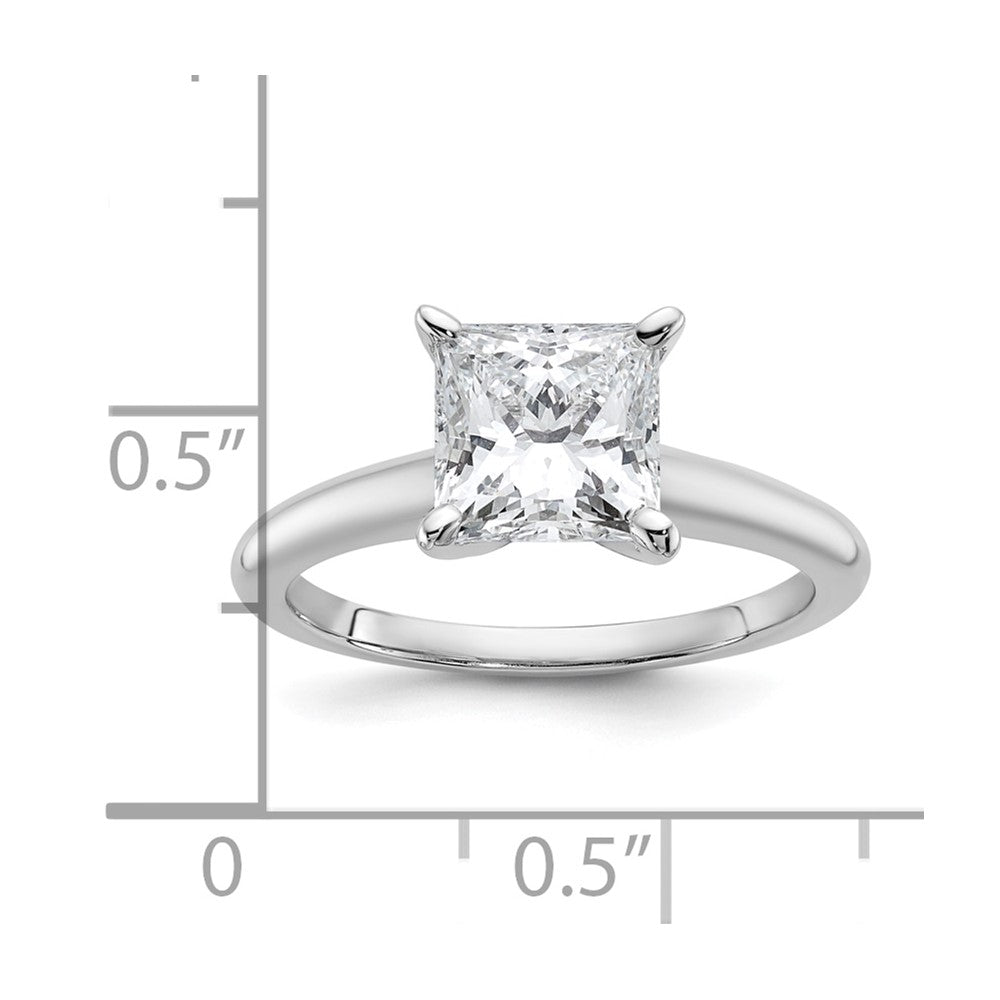 14kw 2ct Lab Grown Diamond VS/SI+ G+ Princess Comp Solitaire Eng Ring