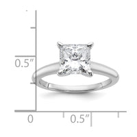 14kw 2ct Cert Lab Grown Diamond VS/SI+ G+ Princess Comp Solitaire Eng Ring