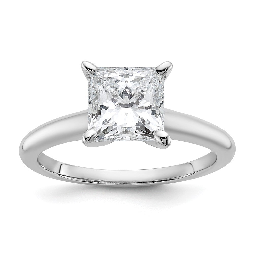 14kw 2ct Cert Lab Grown Diamond VS/SI+ G+ Princess Comp Solitaire Eng Ring