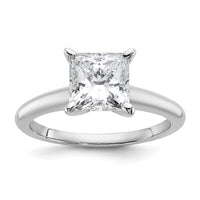 14kw 2ct Cert Lab Grown Diamond VS/SI+ G+ Princess Comp Solitaire Eng Ring