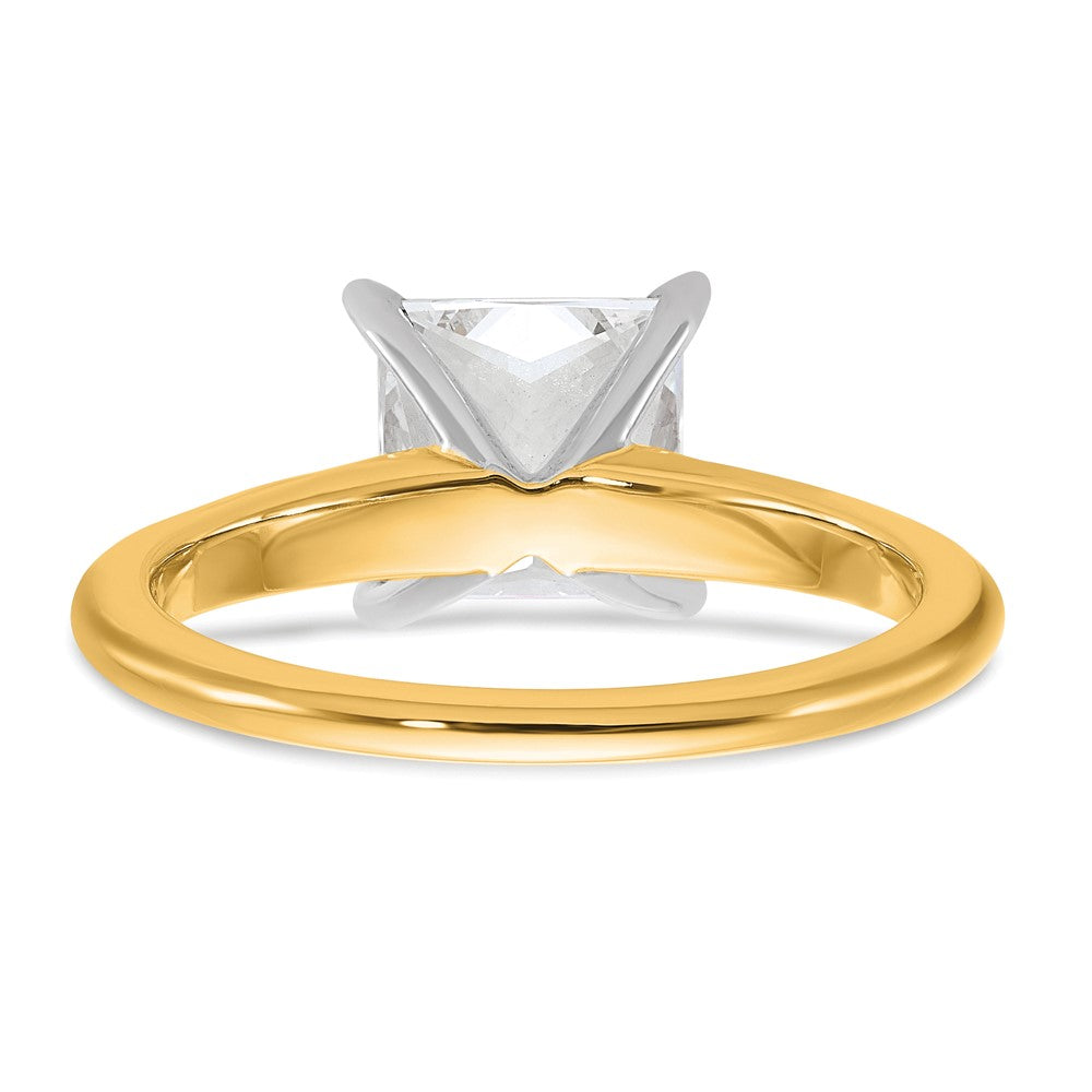 14ktt 2ct Lab Grown Diamond VS/SI+ G+ Princess Comp Solitaire Eng Ring