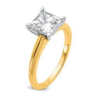 14ktt 2ct Cert Lab Grown Diamond VS+ F+ Princess Comp Solitaire Eng Ring