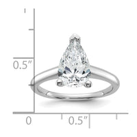 14kw 2ct Lab Grown Diamond VS/SI+ G+ Pear Solitaire Comp Eng Ring