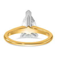14ktt 2ct Cert Lab Grown Diamond VS+ F+ Pear Solitaire Comp Eng Ring