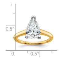 14ktt 2ct Cert Lab Grown Diamond VS+ F+ Pear Solitaire Comp Eng Ring