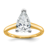 14ktt 2ct Cert Lab Grown Diamond VS/SI+ G+ Pear Solitaire Comp Eng Ring