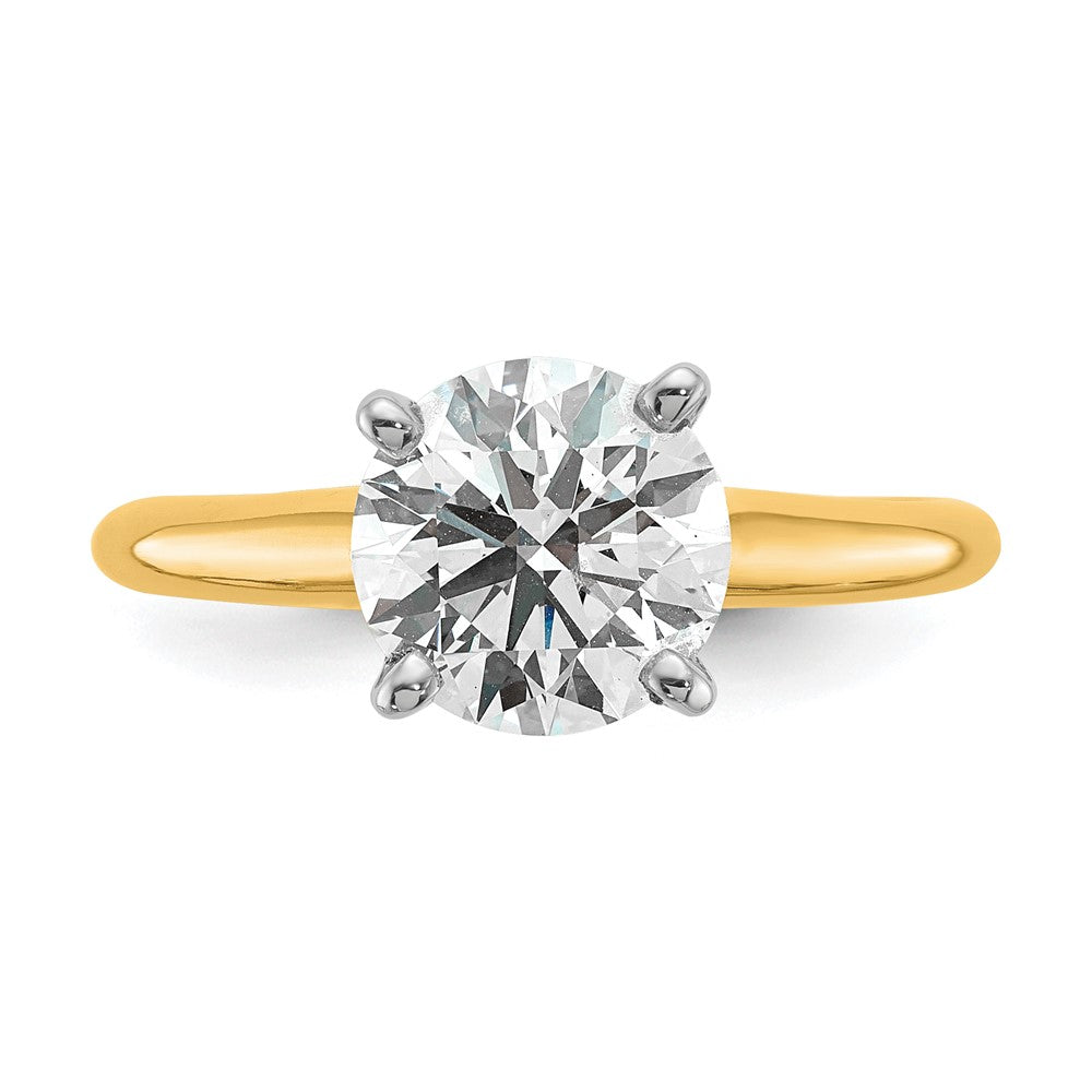14ktt 2ct Lab Grown Diamond VS+ F+ Round Comp Solitaire Eng Ring