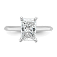 14kw 2ct Cert Lab Grown Dia VS/SI+ G+ Radiant Solitaire Comp Eng Ring