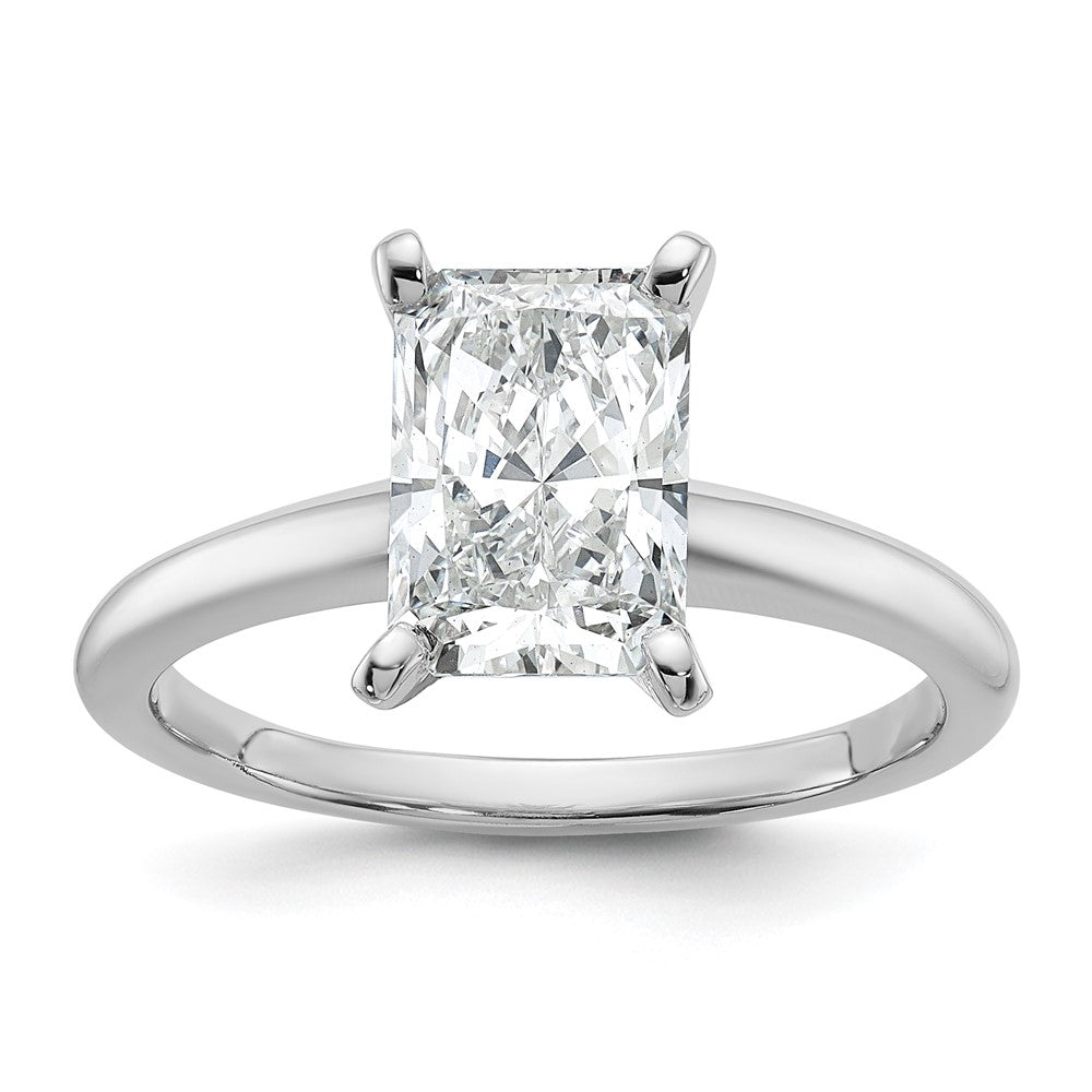14kw 2ct Cert Lab Grown Dia VS/SI+ G+ Radiant Solitaire Comp Eng Ring