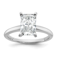 14kw 2ct Cert Lab Grown Dia VS/SI+ G+ Radiant Solitaire Comp Eng Ring