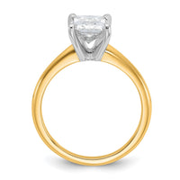 14ktt 2ct Cert Lab Grown Diamond VS/SI+ G+ Radiant Solitaire Comp Eng Ring