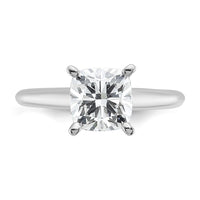 14kw 2 1/4ct Lab Grown Diamond VS/SI+ G+ Cushion Comp Solitaire Eng Ring