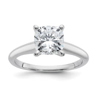 14kw 2 1/4ct Lab Grown Diamond VS/SI+ G+ Cushion Comp Solitaire Eng Ring