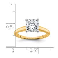 14ktt 2 1/4ct Lab Grown Diamond VS/SI+ G+ Cushion Comp Solitaire Eng Ring