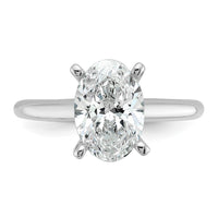 14kw 2 1/4ct Lab Grown Diamond VS/SI+ G+ Oval Comp Solitaire Eng Ring