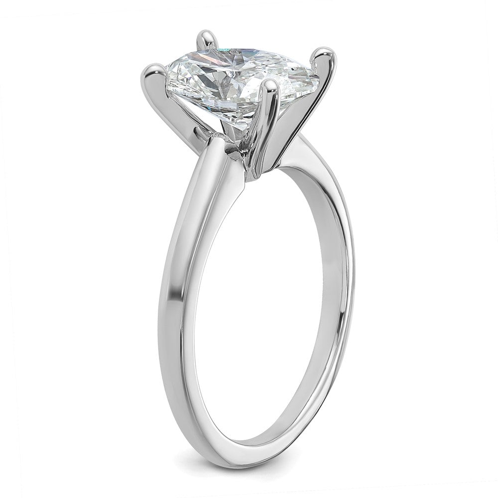 14kw 2 1/4ct Lab Grown Diamond VS/SI+ G+ Oval Comp Solitaire Eng Ring
