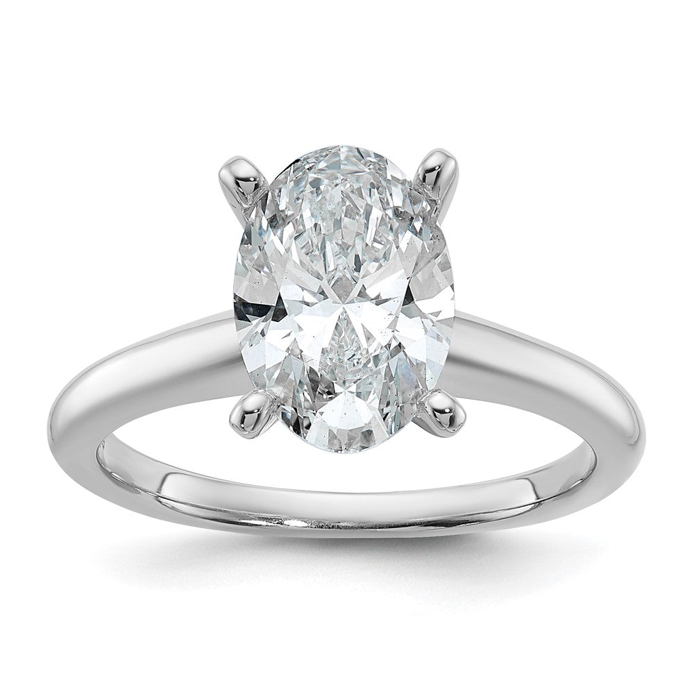 14kw 2 1/4ct Lab Grown Diamond VS/SI+ G+ Oval Comp Solitaire Eng Ring
