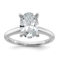 14kw 2 1/4ct Lab Grown Diamond VS/SI+ G+ Oval Comp Solitaire Eng Ring