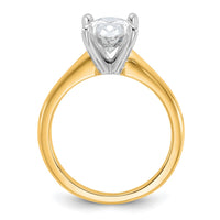 14ktt 2 1/4ct Cert Lab Grown Diamond VS+ F+ Oval Comp Solitaire Eng Ring