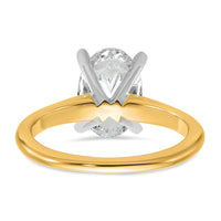 14ktt 2 1/4ct Cert Lab Grown Diamond VS+ F+ Oval Comp Solitaire Eng Ring