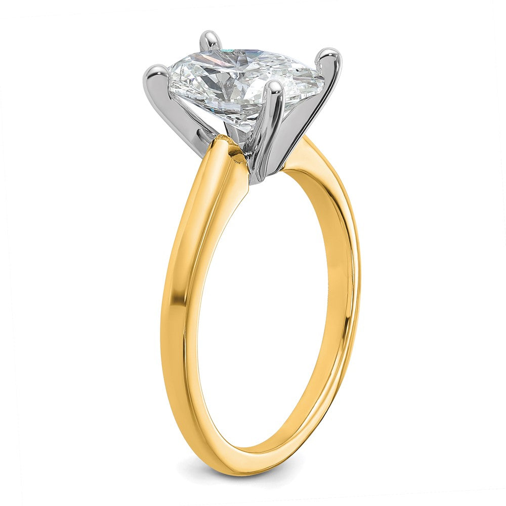 14ktt 2 1/4ct Lab Grown Diamond VS+ F+ Oval Comp Solitaire Eng Ring