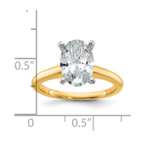 14ktt 2 1/4ct Cert Lab Grown Diamond VS/SI+ G+ Oval Comp Solitaire Eng Ring