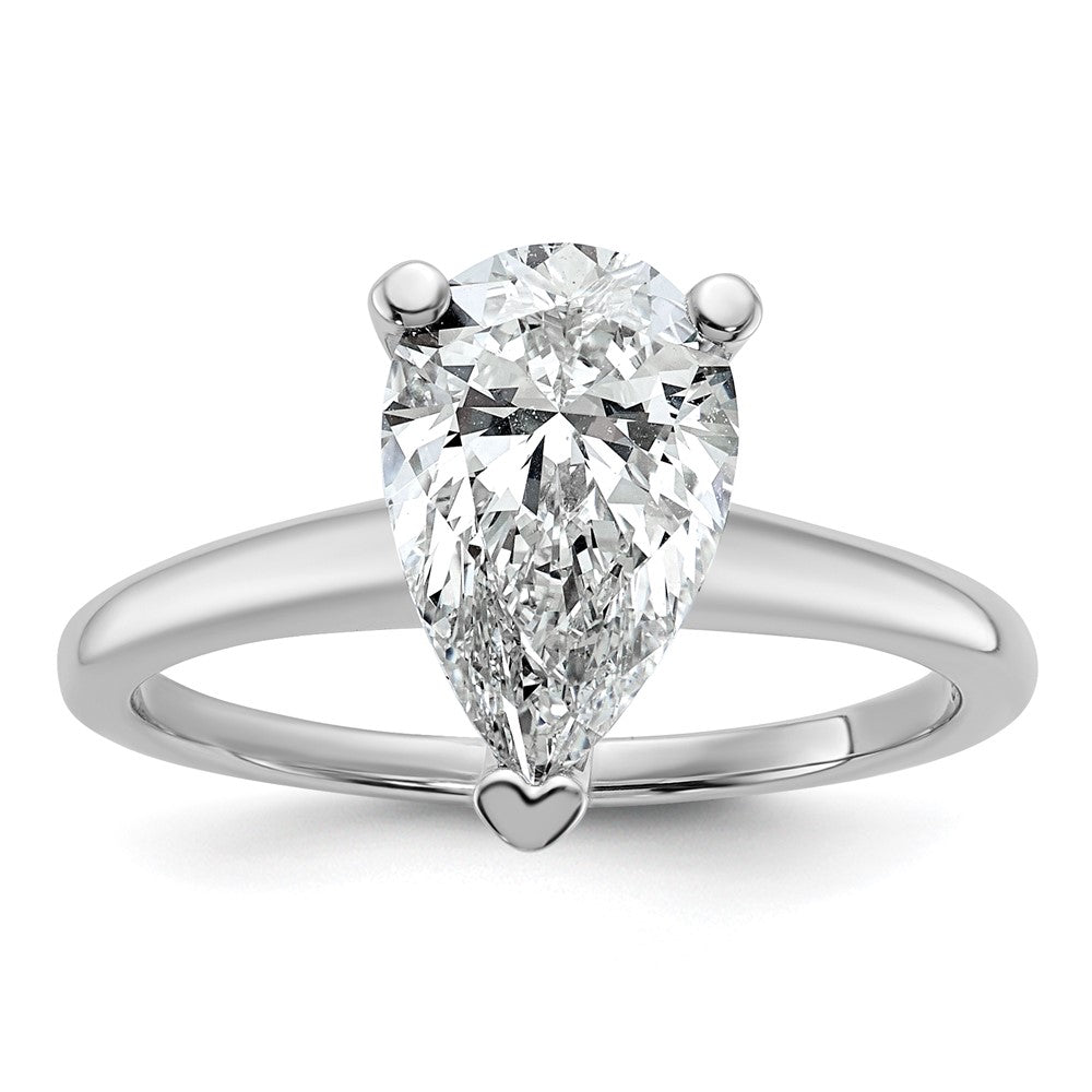 14kw 2 1/4ct Lab Grown Diamond VS/SI+ G+ Pear Solitaire Comp Eng Ring