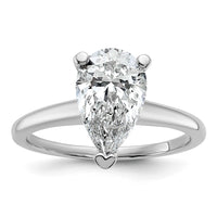 14kw 2 1/4ct Cert Lab Grown Diamond VS/SI+ G+ Pear Solitaire Comp Eng Ring