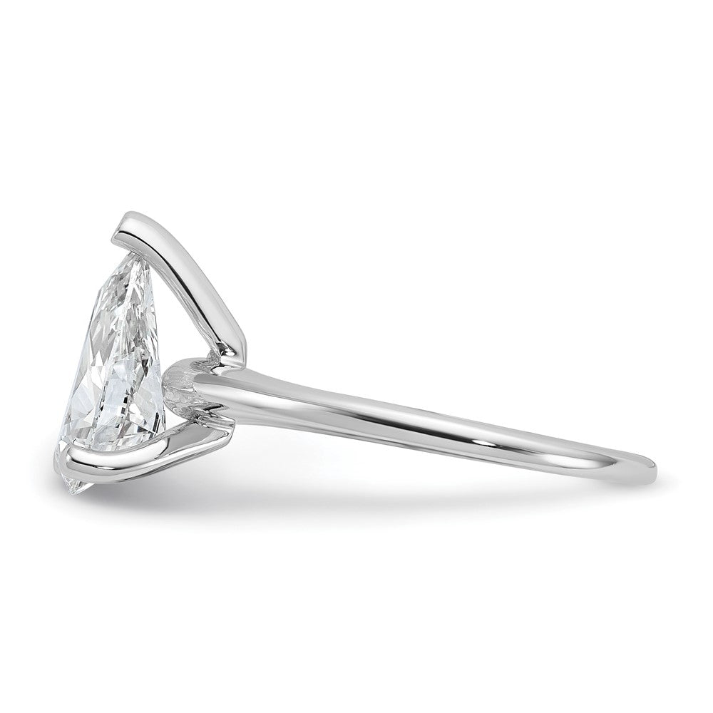 14kw 2 1/4ct Cert Lab Grown Diamond VS/SI+ G+ Pear Solitaire Comp Eng Ring