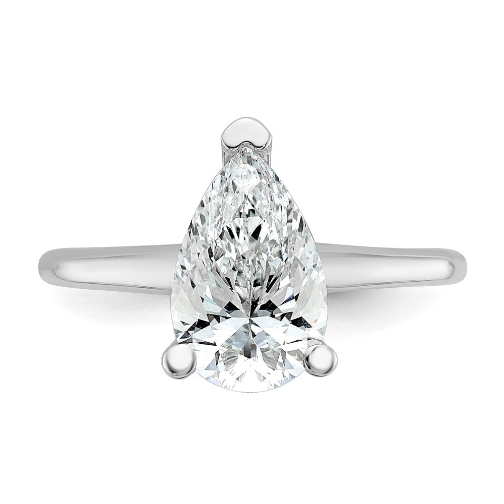 14kw 2 1/4ct Lab Grown Diamond VS/SI+ G+ Pear Solitaire Comp Eng Ring