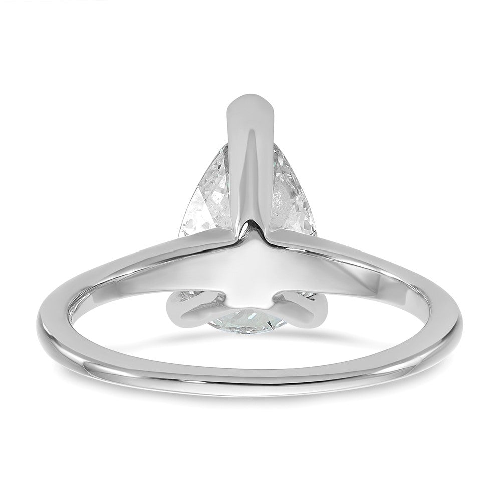 14kw 2 1/4ct Cert Lab Grown Diamond VS/SI+ G+ Pear Solitaire Comp Eng Ring