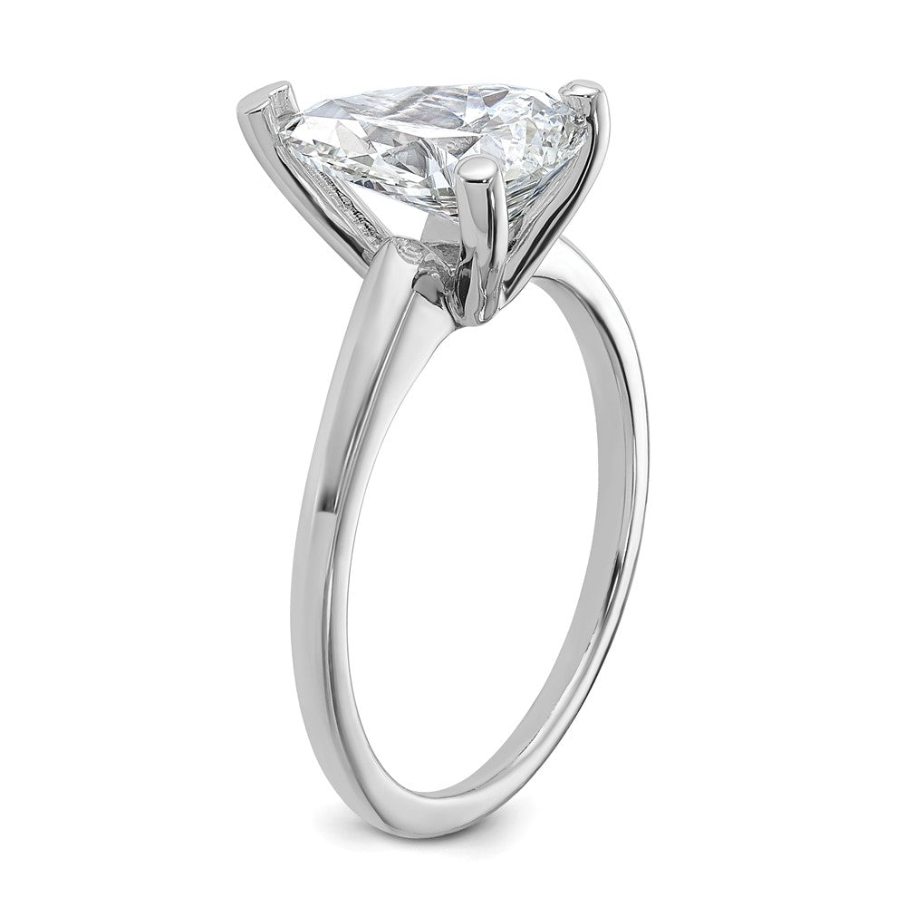 14kw 2 1/4ct Lab Grown Diamond VS/SI+ G+ Pear Solitaire Comp Eng Ring
