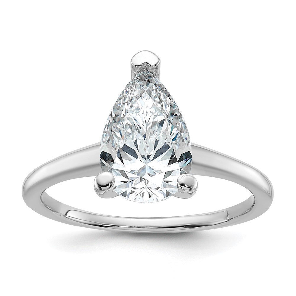 14kw 2 1/4ct Cert Lab Grown Diamond VS/SI+ G+ Pear Solitaire Comp Eng Ring