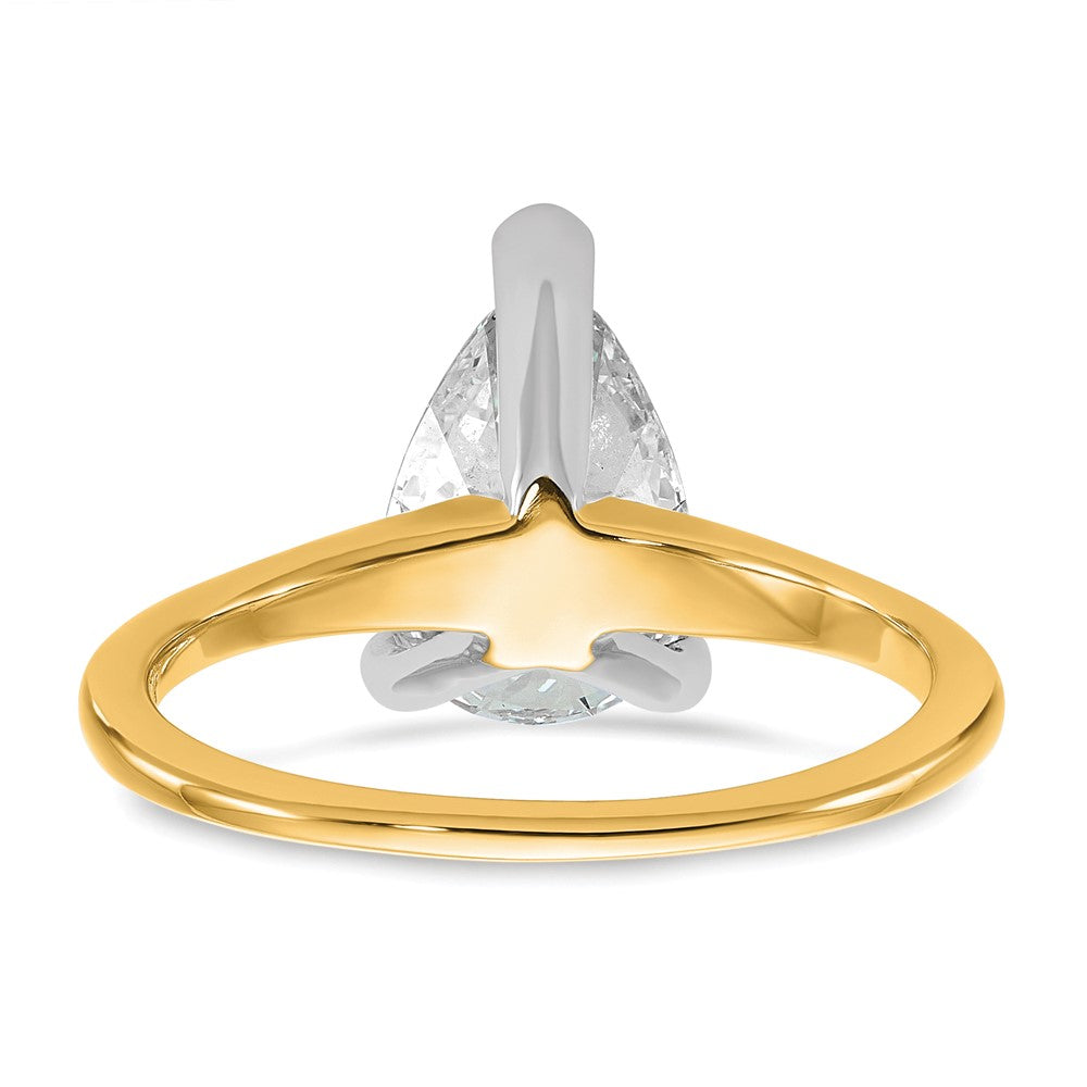 14ktt 2 1/4ct Lab Grown Diamond VS/SI+ G+ Pear Solitaire Comp Eng Ring