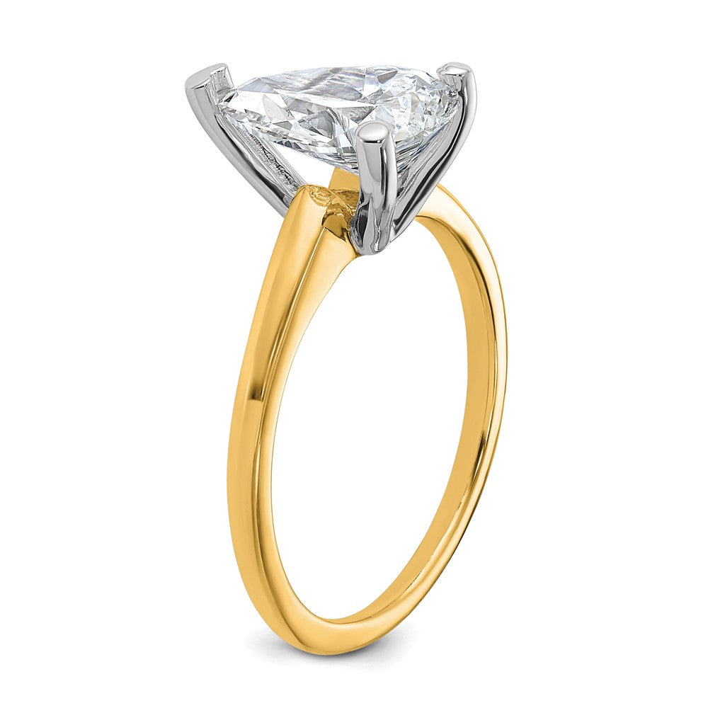 14ktt 2 1/4ct Lab Grown Diamond VS/SI+ G+ Pear Solitaire Comp Eng Ring