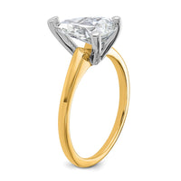 14ktt 2 1/4ct Lab Grown Diamond VS/SI+ G+ Pear Solitaire Comp Eng Ring