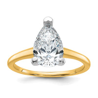 14ktt 2 1/4ct Lab Grown Diamond VS/SI+ G+ Pear Solitaire Comp Eng Ring