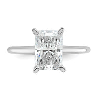14kw 2 1/4ct Cert Lab Grown Dia VS/SI+ G+ Radiant Solitaire Comp Eng Ring