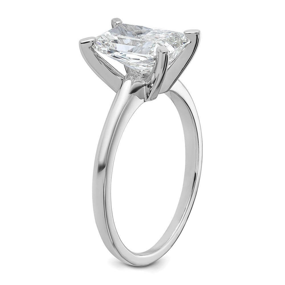 14kw 2 1/4ct Cert Lab Grown Dia VS/SI+ G+ Radiant Solitaire Comp Eng Ring
