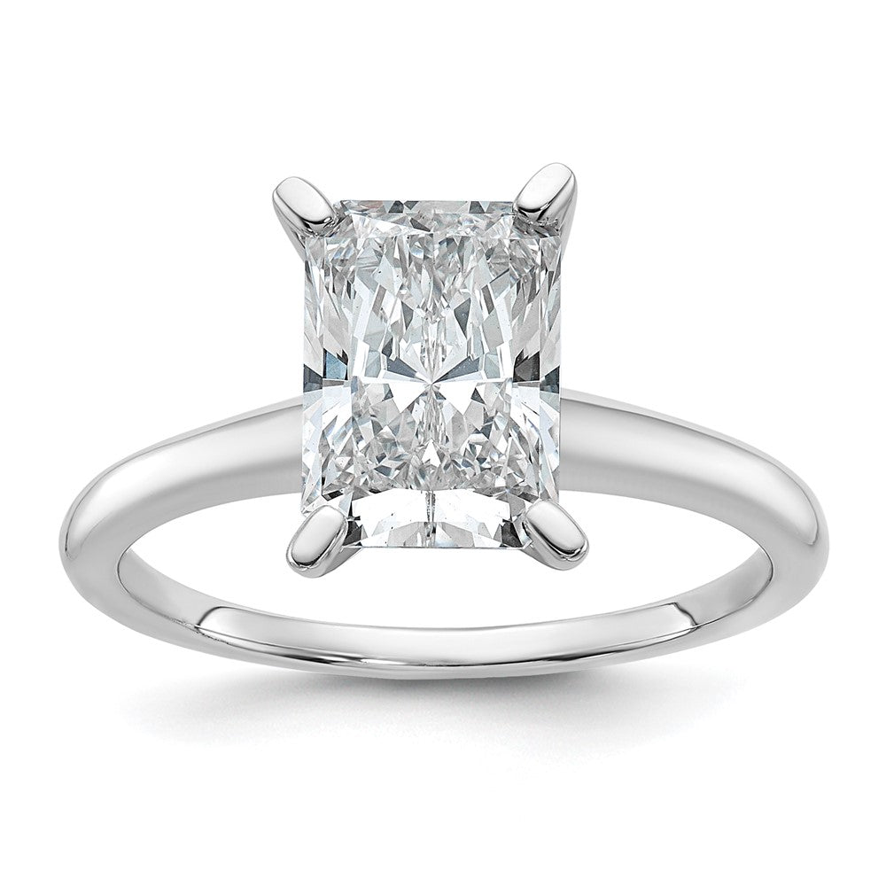 14kw 2 1/4ct Cert Lab Grown Dia VS/SI+ G+ Radiant Solitaire Comp Eng Ring