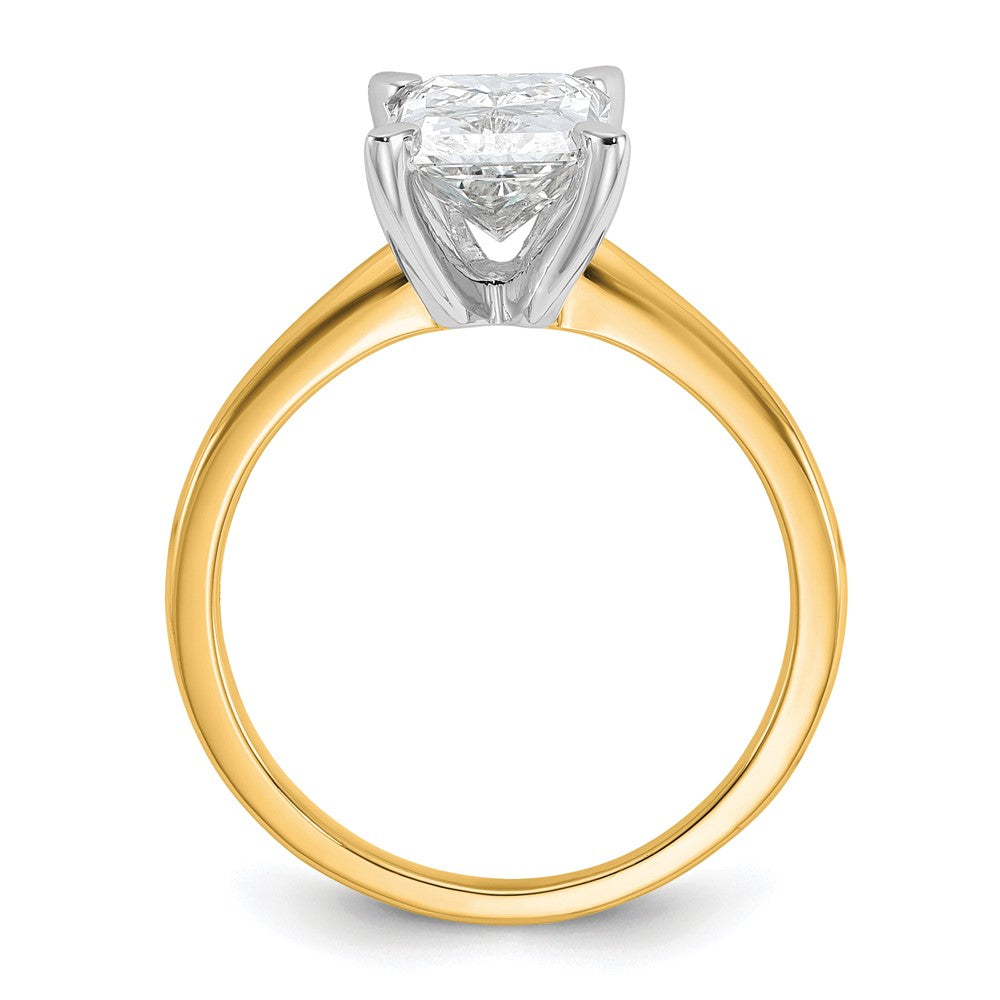 14ktt 2 1/4ct Cert Lab Grown Dia VS/SI+ G+ Radiant Solitaire Comp Eng Ring