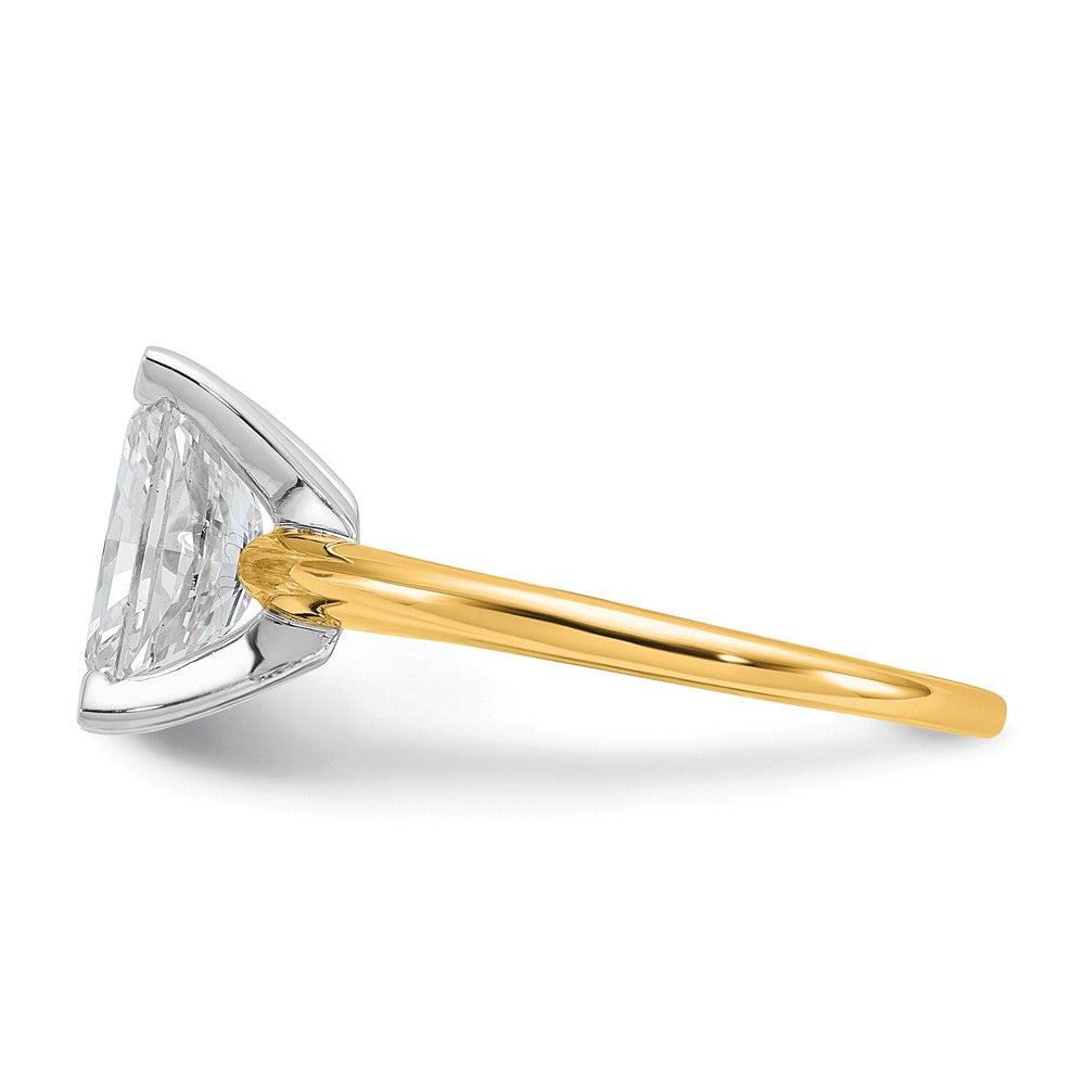 14ktt 2 1/4ct Cert Lab Grown Dia VS/SI+ G+ Radiant Solitaire Comp Eng Ring