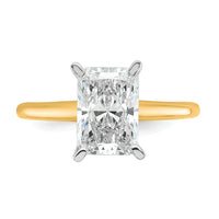 14ktt 2 1/4ct Cert Lab Grown Dia VS/SI+ G+ Radiant Solitaire Comp Eng Ring